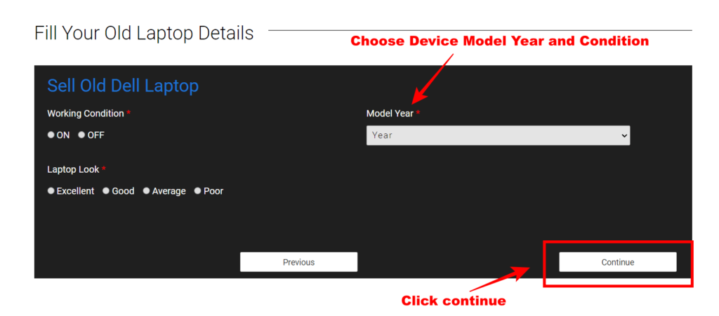 Select Your Device Model Year and Working Condition to Sell for Instant Cash | Sell Old Laptop, MacBook, MacBook Pro, Macbook Air, iMac, Mac Mini, iPhone, and All Windows Laptops. 
